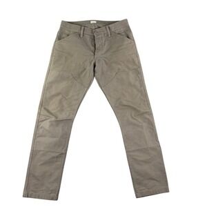 Taylor Stitch Good Acre Pants Men 32x32 Gray Double Knee Duck Canvas Work Chore